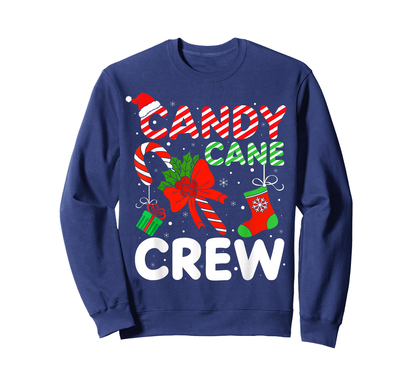 Candy Cane Crew Christmas Funny Xmas Matching Family Pajamas T-Shirt
