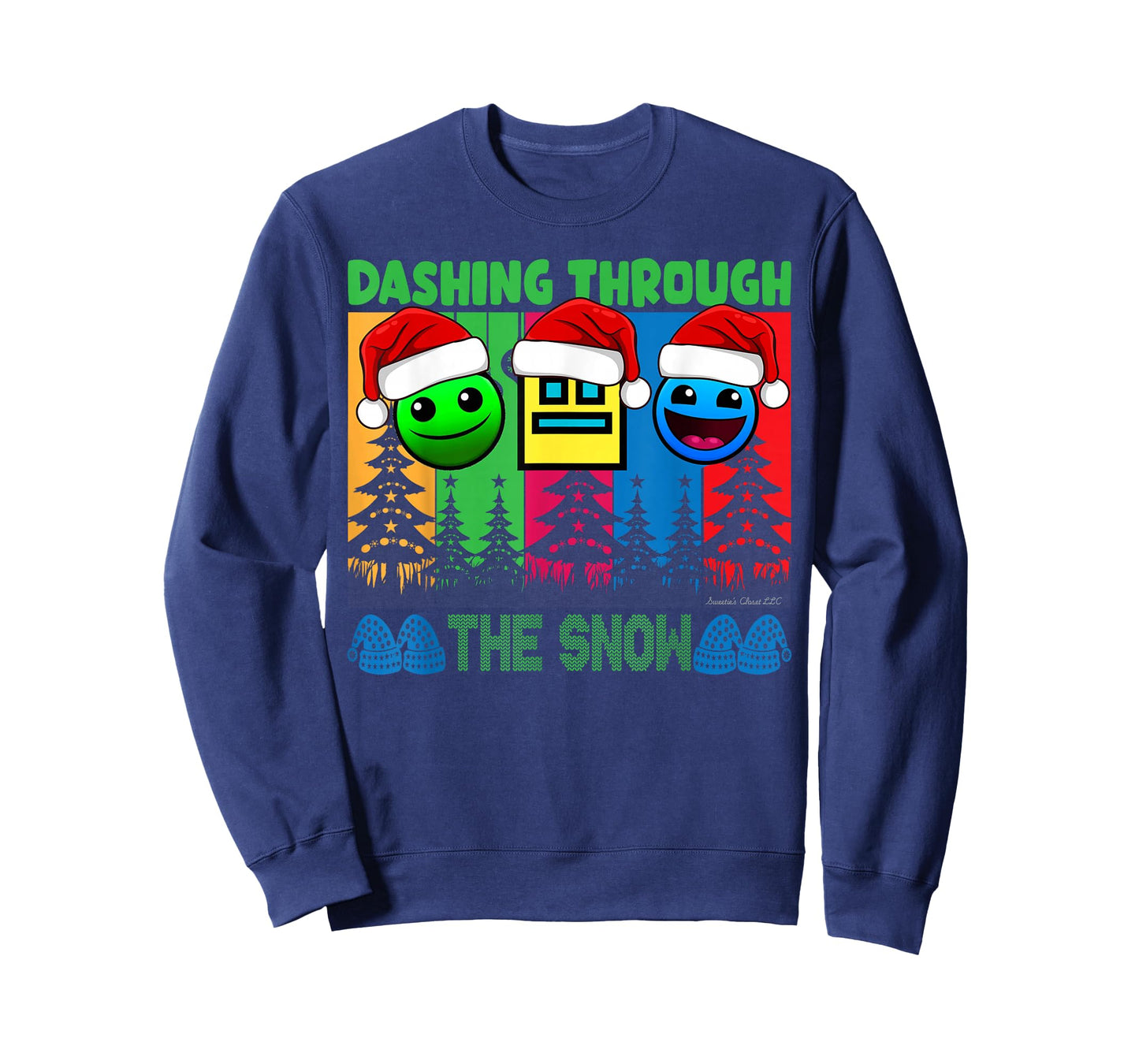 Geometry Dashing Through The Snow Sleep Dash Game Christmas T-Shirt