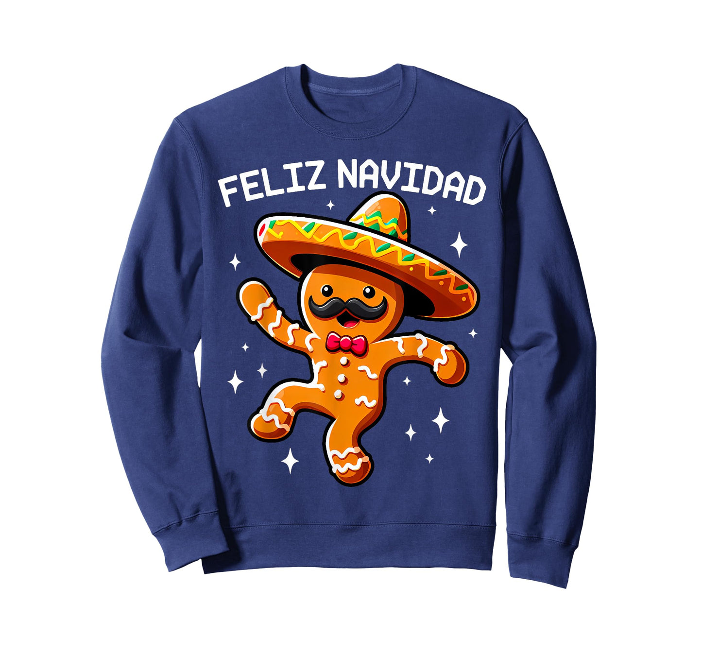 Feliz Navidad Mexican Gingerbread with Sombrero Christmas T-Shirt