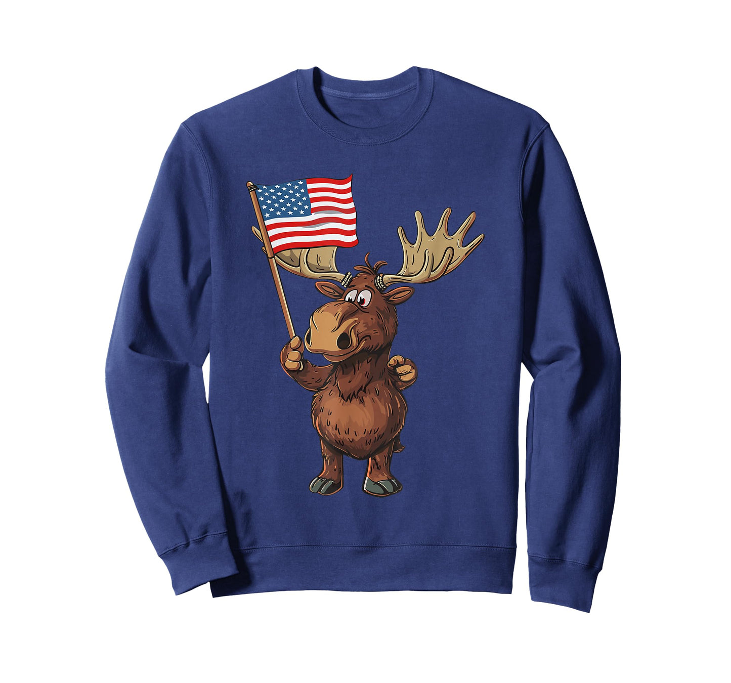 Moose Patriotic 4th Of July USA American Flag T-Shirt