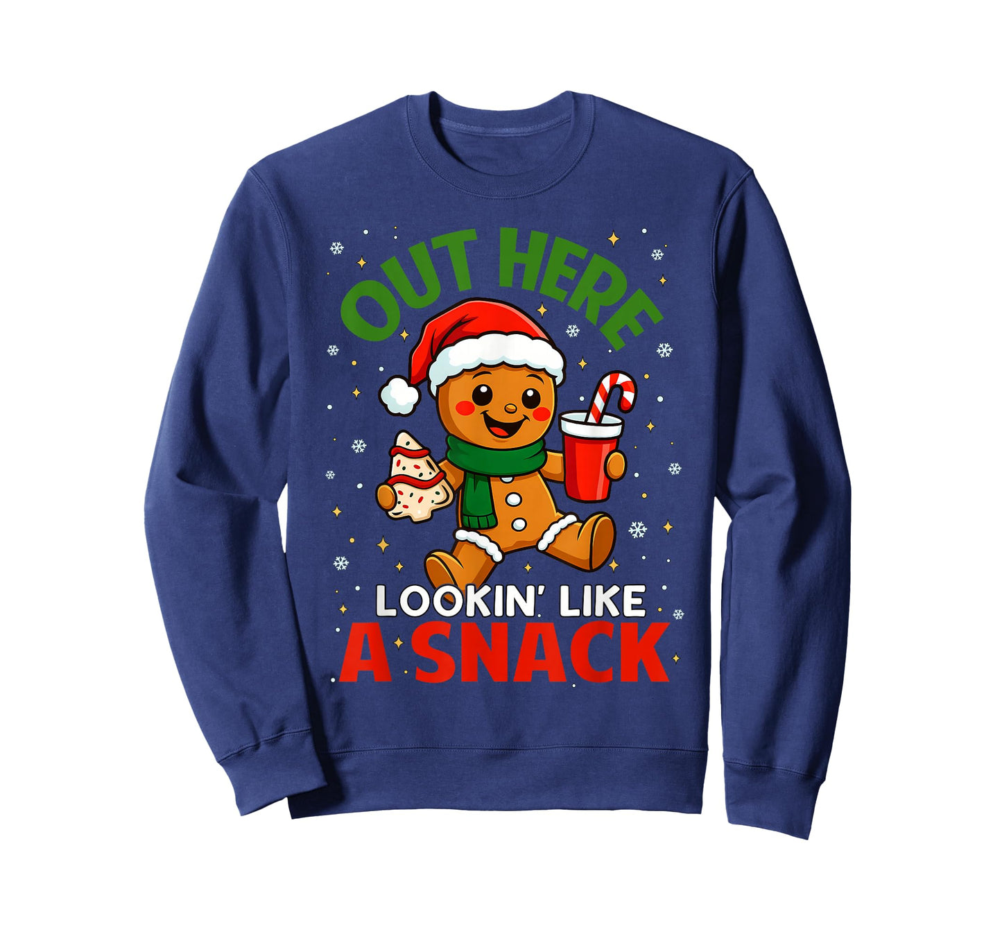 Out Here Looking Like A Snack Cute Gingerbread Christmas Kid T-Shirt