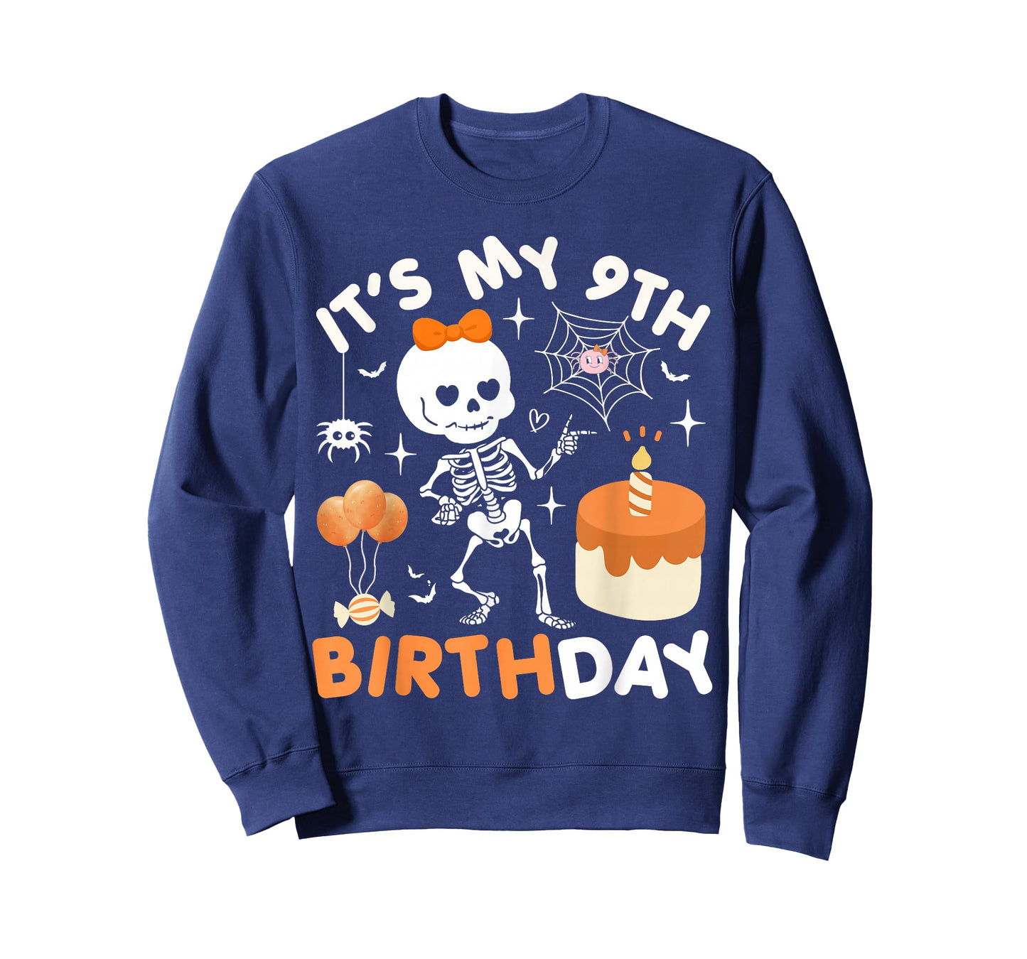 Its My 9th Birthday Funny Halloween Skeleton 9 Birthday Girl T-Shirt