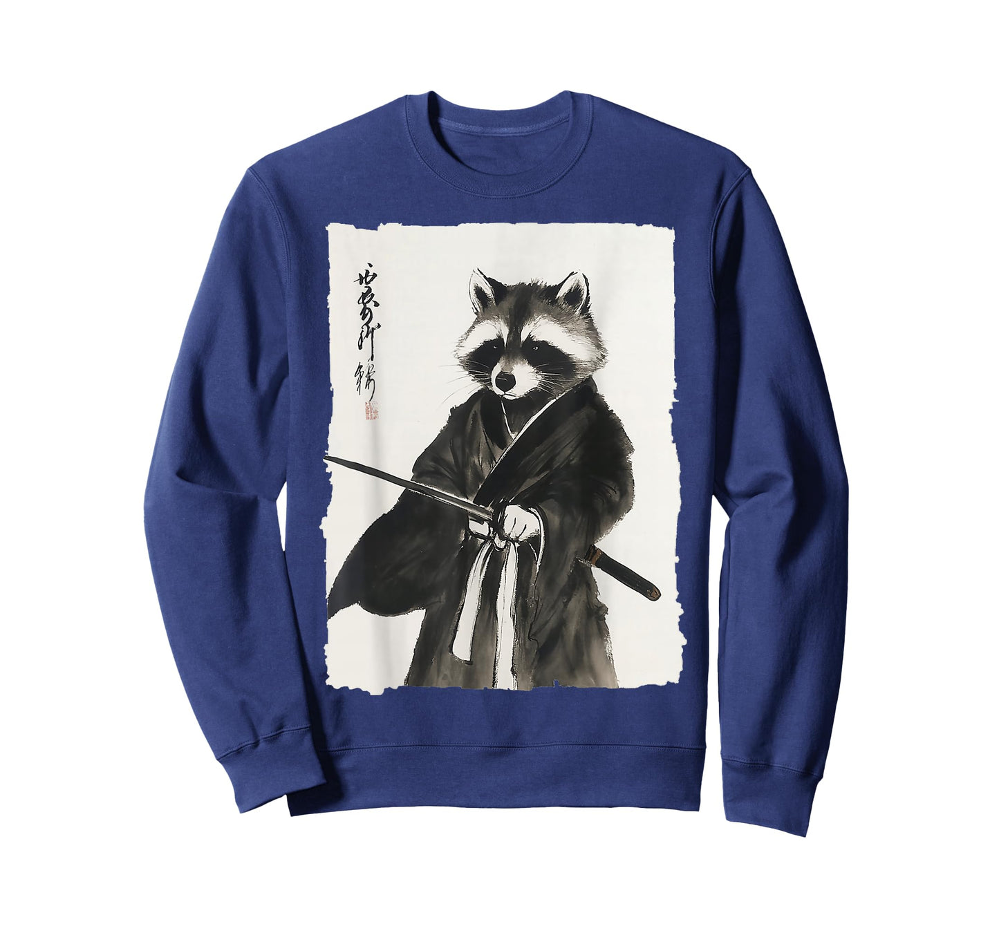 Raccoon Samurai Janpanese Vintage Warrior Art Anime Graphic T-Shirt