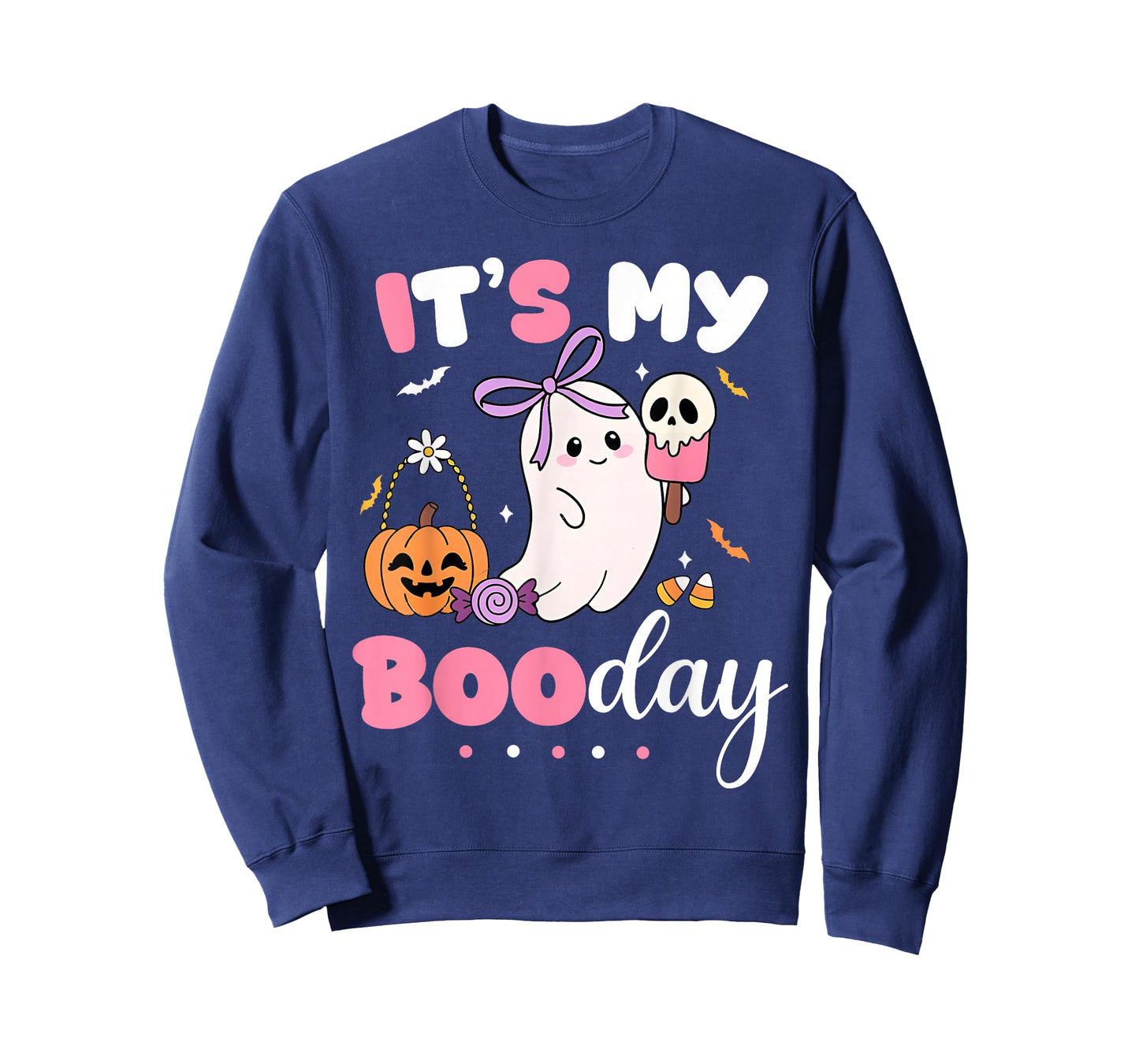 Its My Boo Day Cute Halloween Birthday Ghost Bow Preppy T-Shirt