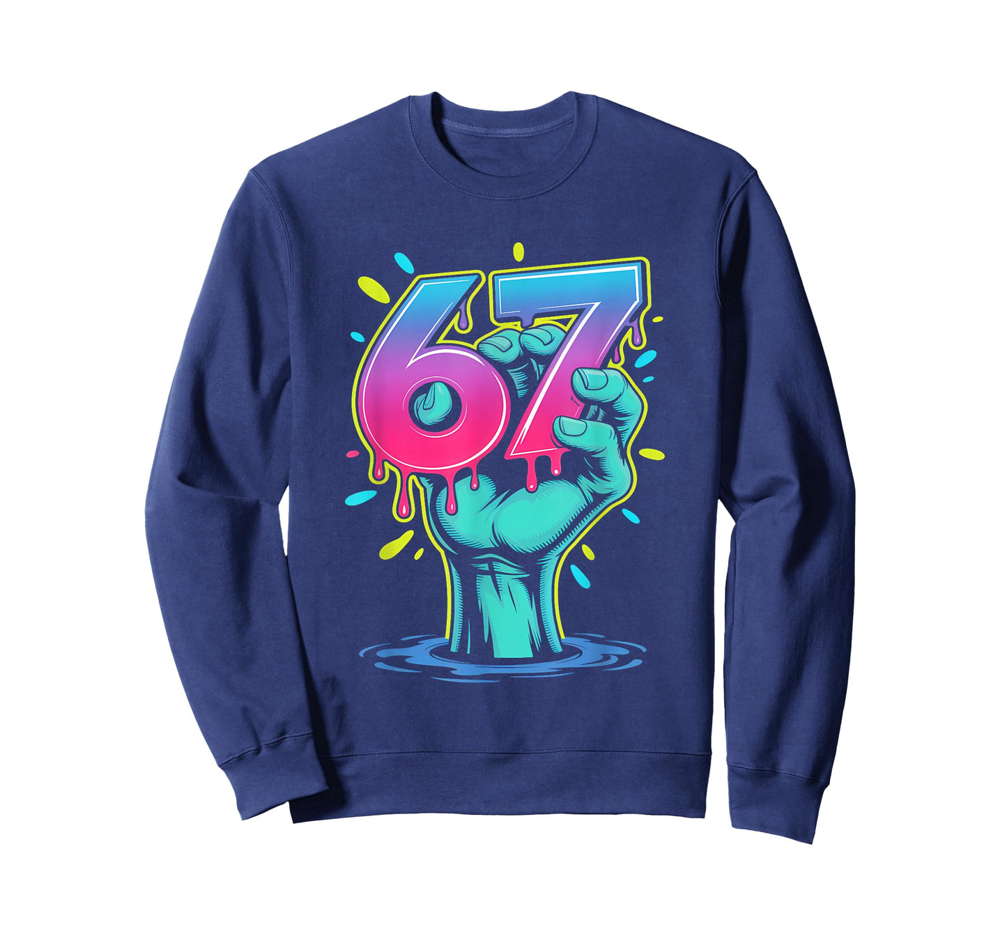 67 Zombie Hand Meme Funny Six Seven Alpha Slang T-Shirt