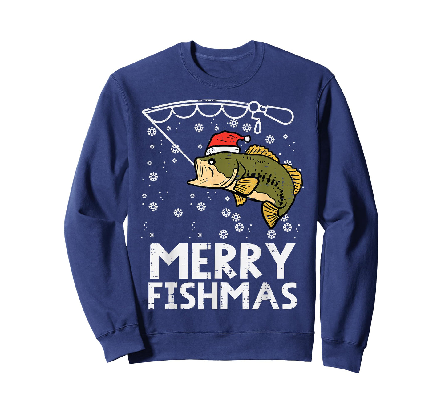 Merry Fishmas Fish Fishing Xmas Christmas Dad Men T-Shirt