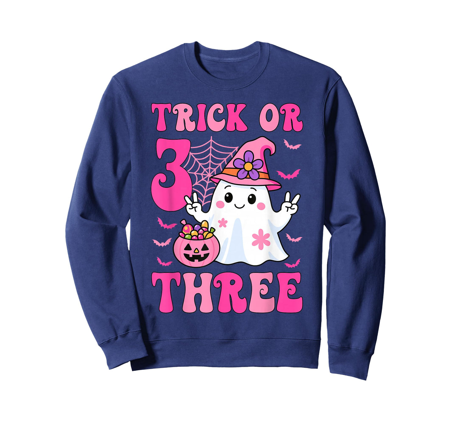 Trick Or Three Groovy Ghost Halloween It's My Boo Day T-Shirt