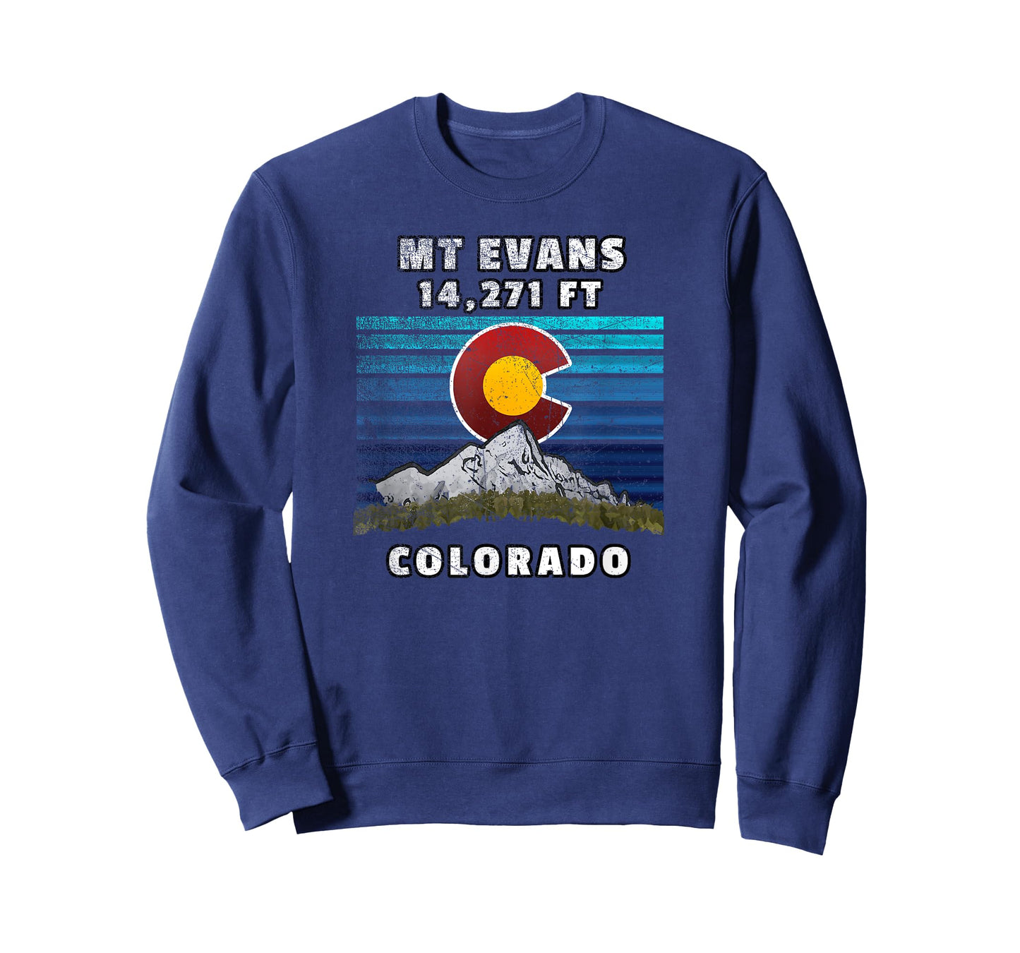 Mounts Evans Colorado Flag Themed Scene T-Shirt