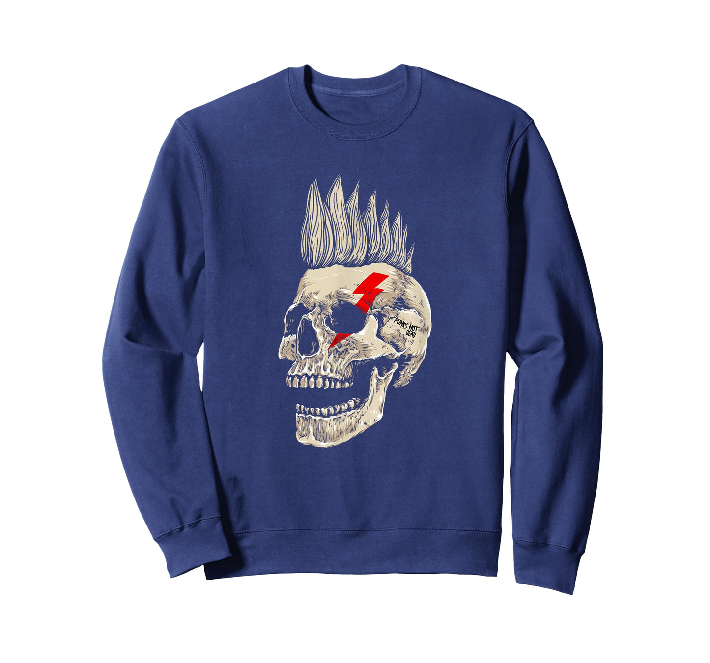 Punk Rock Skull Mohawk Punk's Not Dead T-Shirt