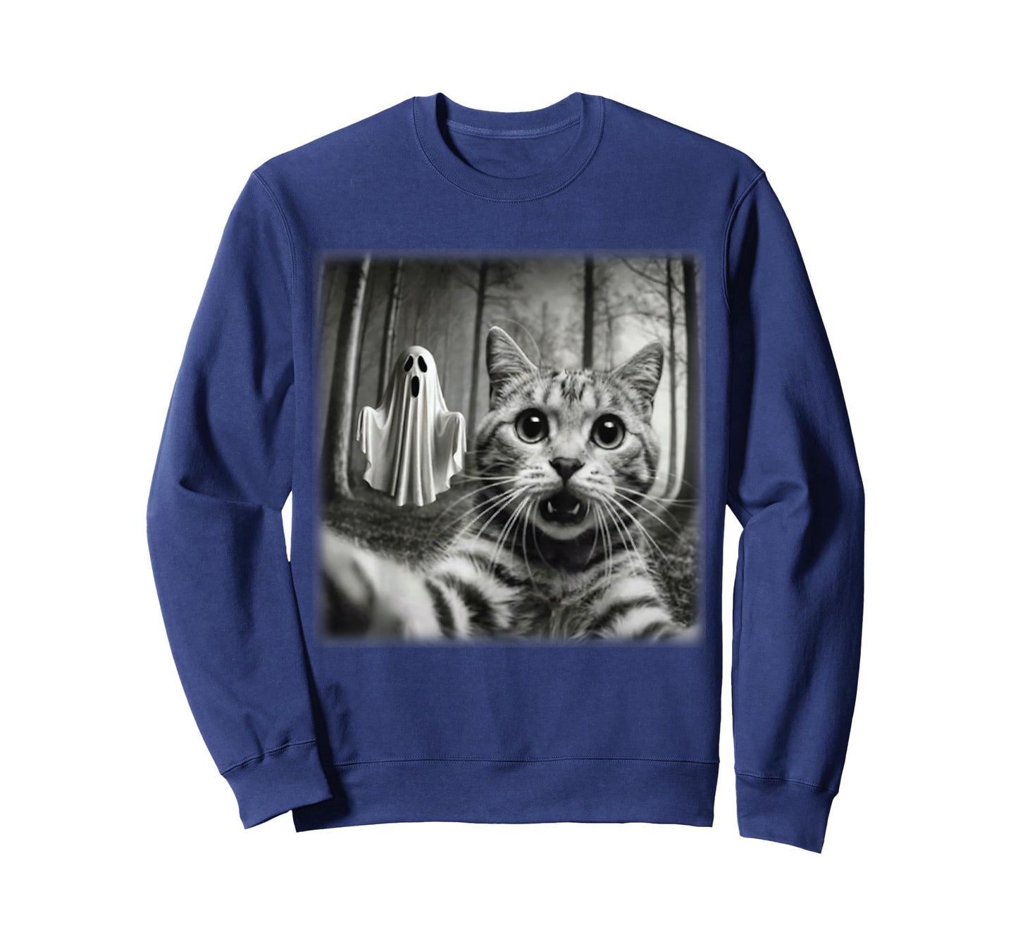 Funny Halloween Cat Selfie with Spooky Ghost Cat Lovers T-Shirt