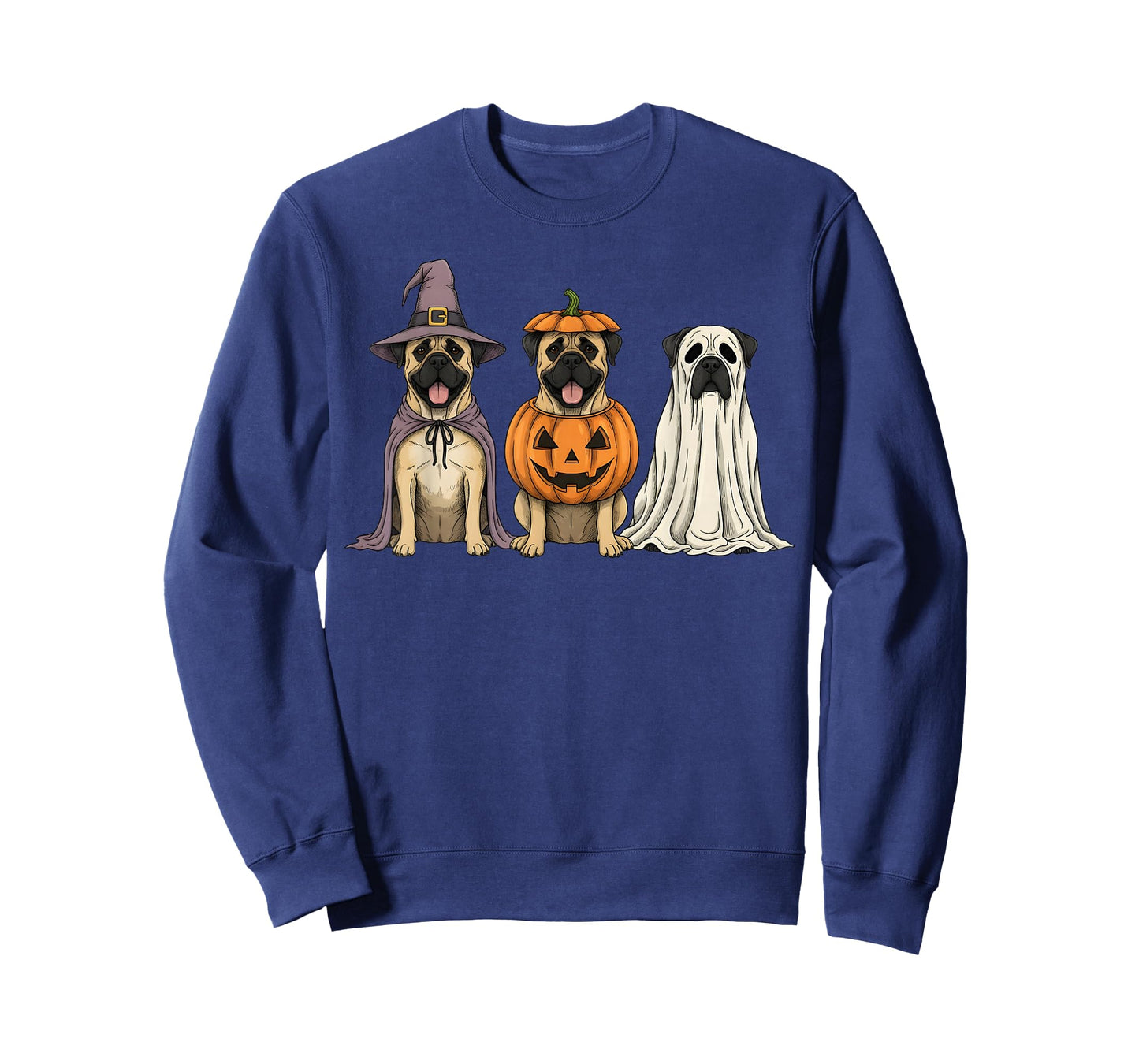 Spooky Ghost Bullmastiff Pumpkin Halloween Dog Lover T-Shirt