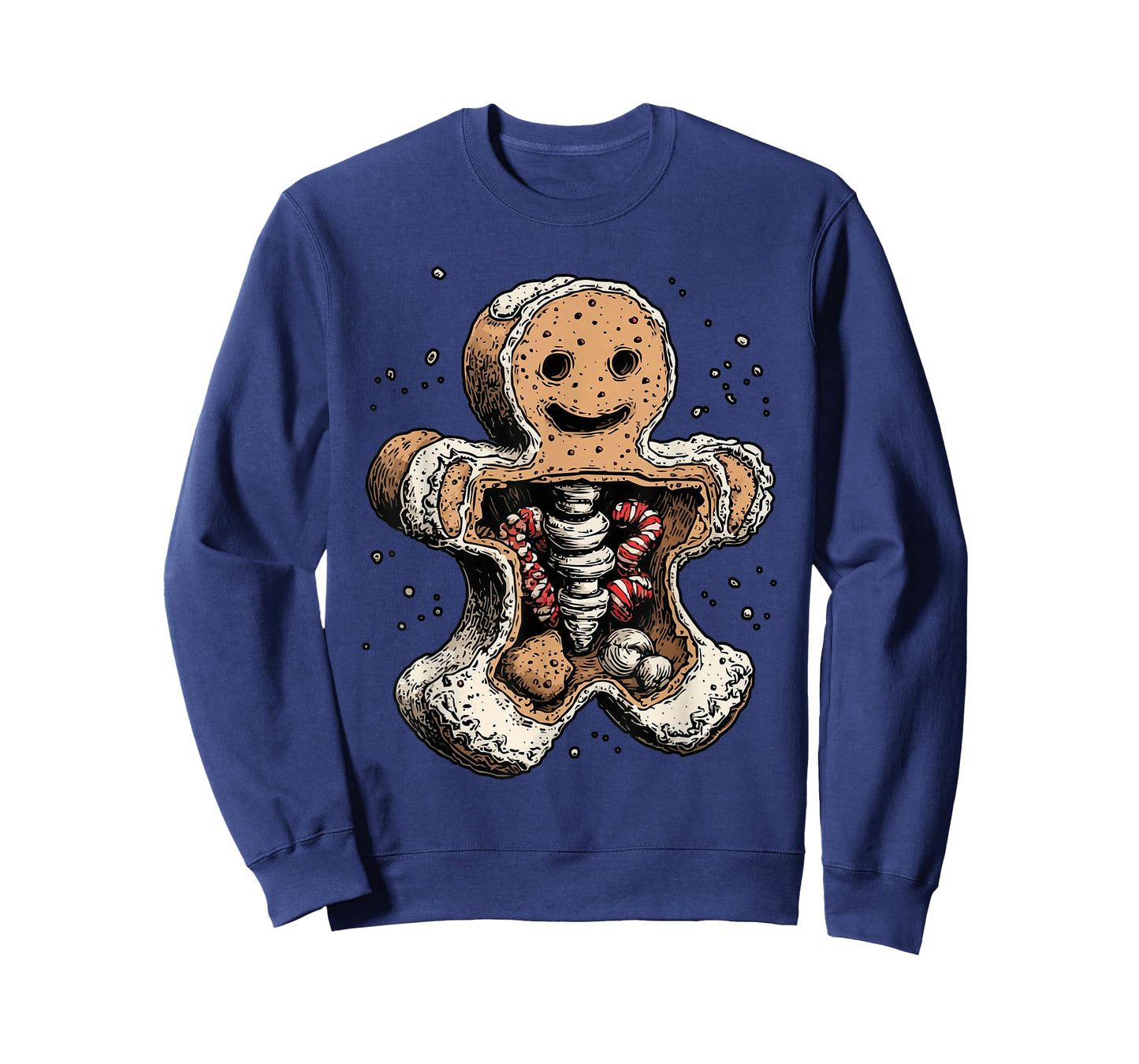 Spooky Gingerbread Cookie Creepy Winter Gothic Christmas T-Shirt