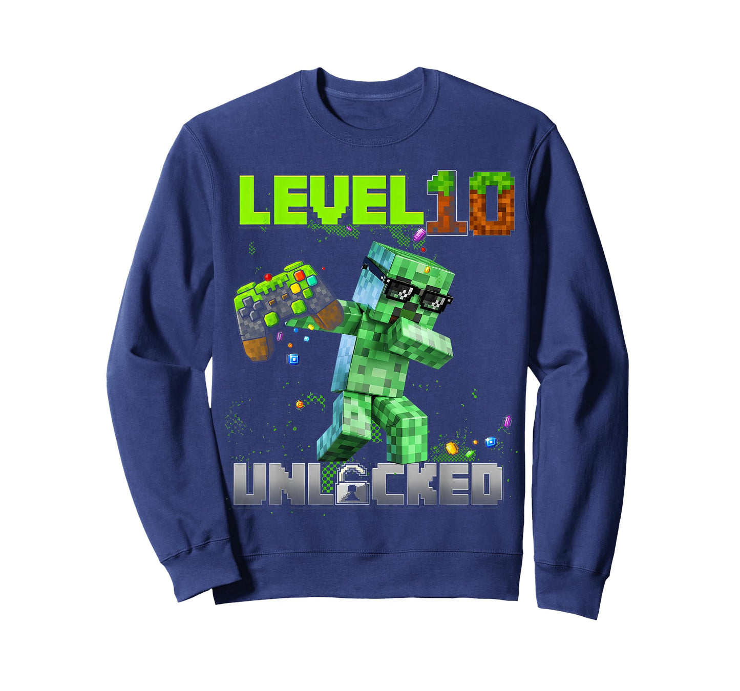 Level 10 Unlocked - Birthday Boy Pixel Gamer 10th Birthday T-Shirt