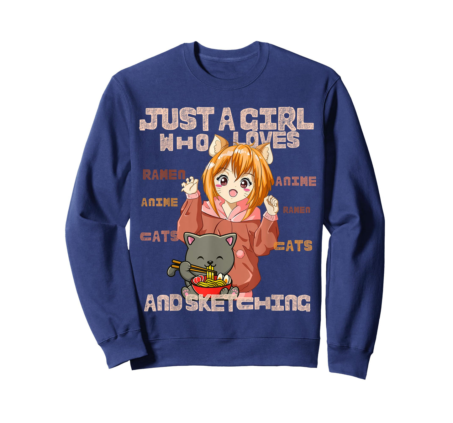 Just a Girl Who Loves Cats, Ramen, Amine And Sketching Manga T-Shirt