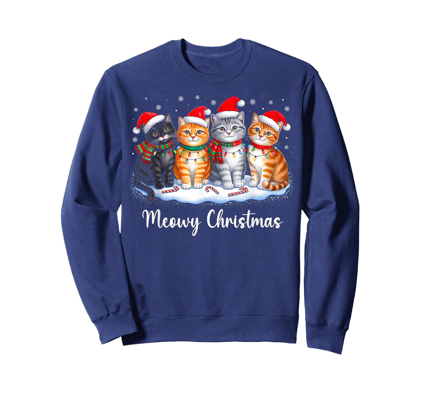 Meowy Christmas Funny Christmas Kitten Cat Lover Xmas Pajama T-Shirt