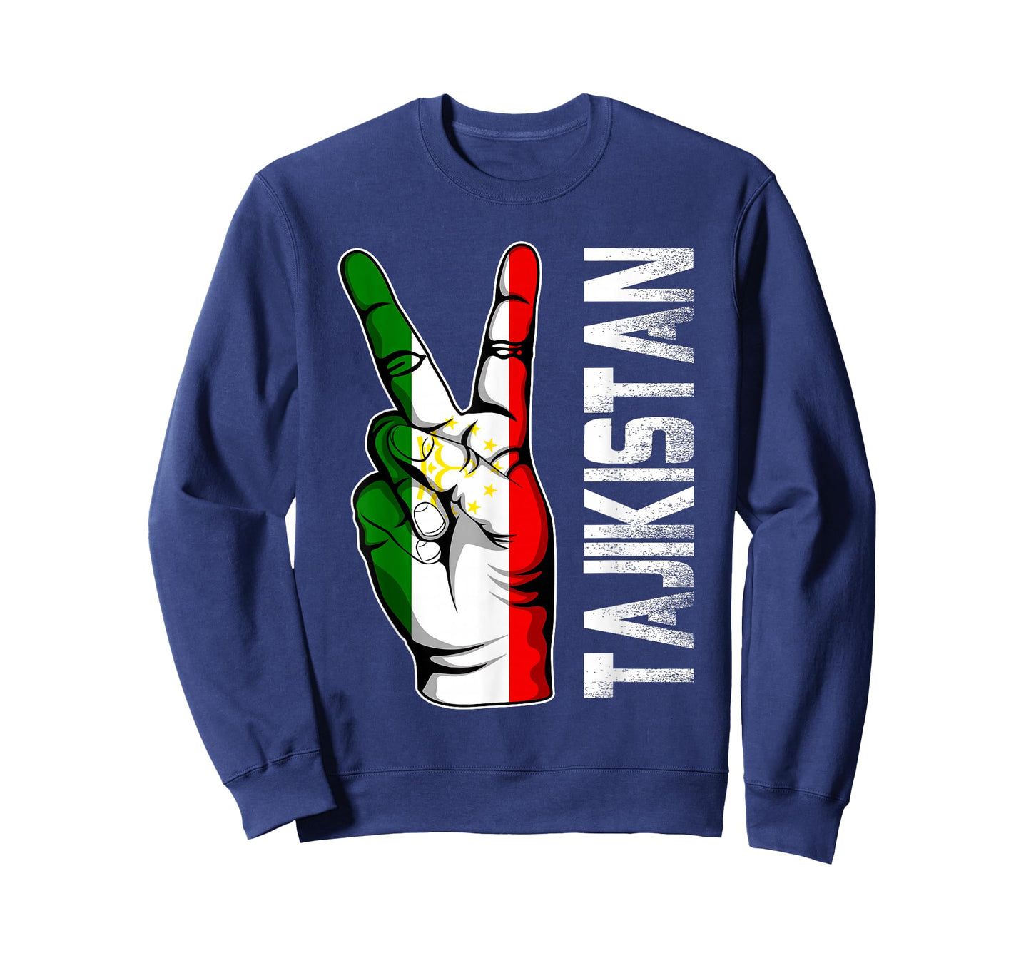 Retro Patriotic Victory Tajikistan Flag Fingers T-Shirt