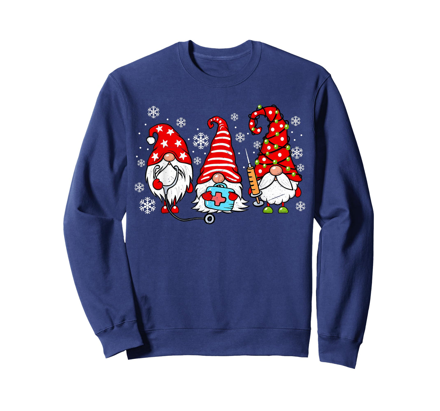 Nurse Christmas Gnomes Xmas Scrub Top ER Rn Nursing Gnomies T-Shirt