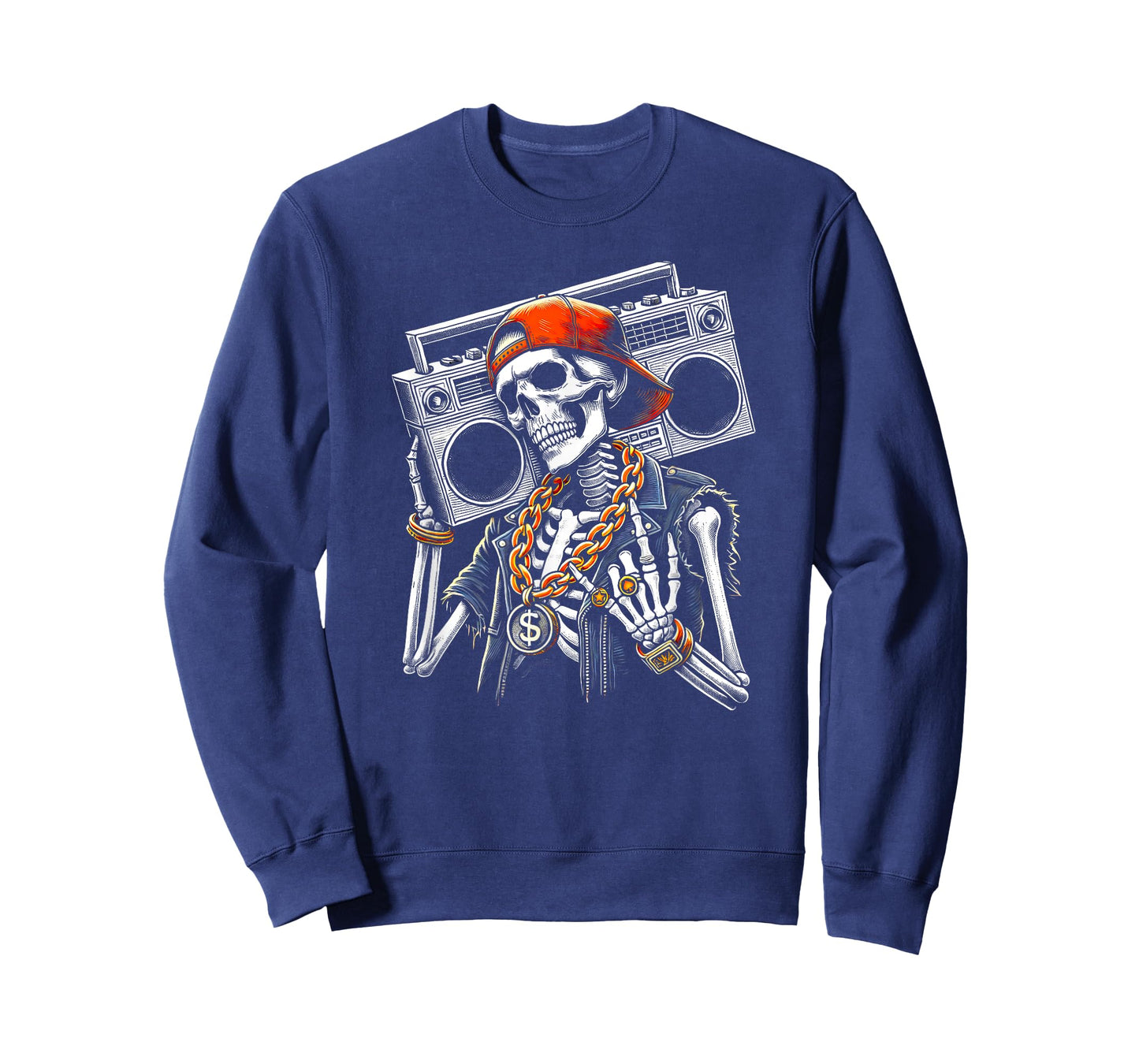 Skeleton Rocker Hand Horn Halloween Costume Cool Rock Music T-Shirt