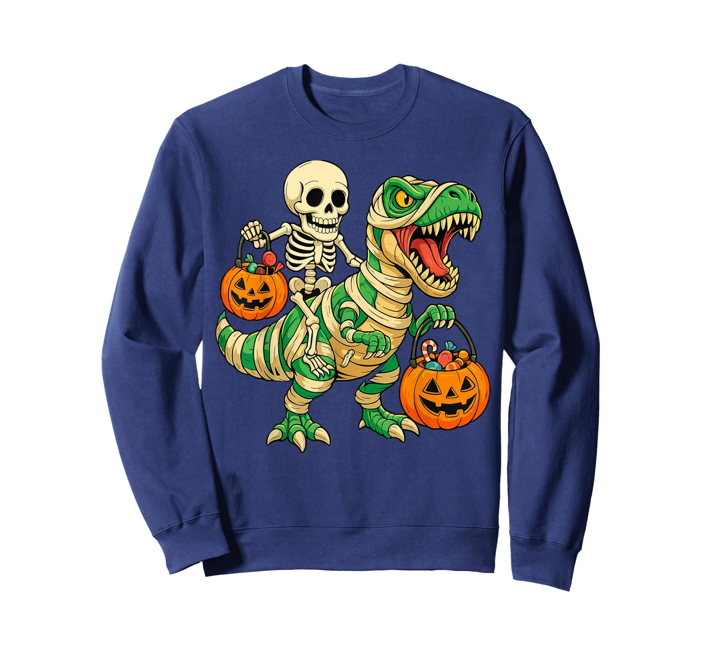 Dinosaur Mummy Skeleton Costume Kids, Spooky Halloween T-Shirt