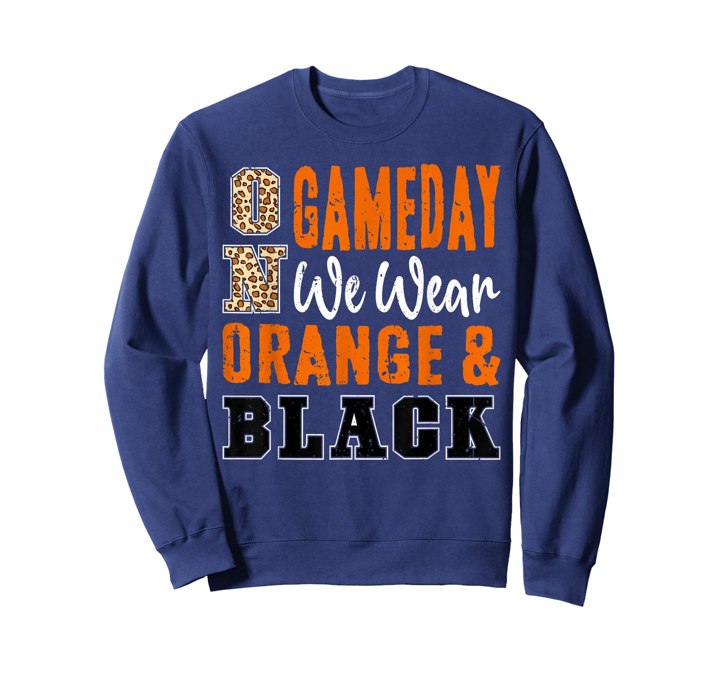 On Gameday Football We Wear Orange And Black School Spirit T-Shirt