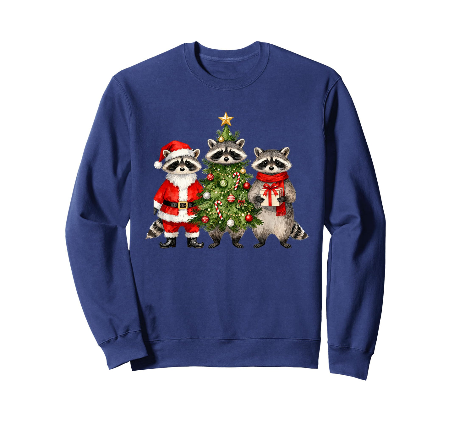 Feral Raccoon Christmas Tree Santa Trash Panda Xmas Holiday T-Shirt