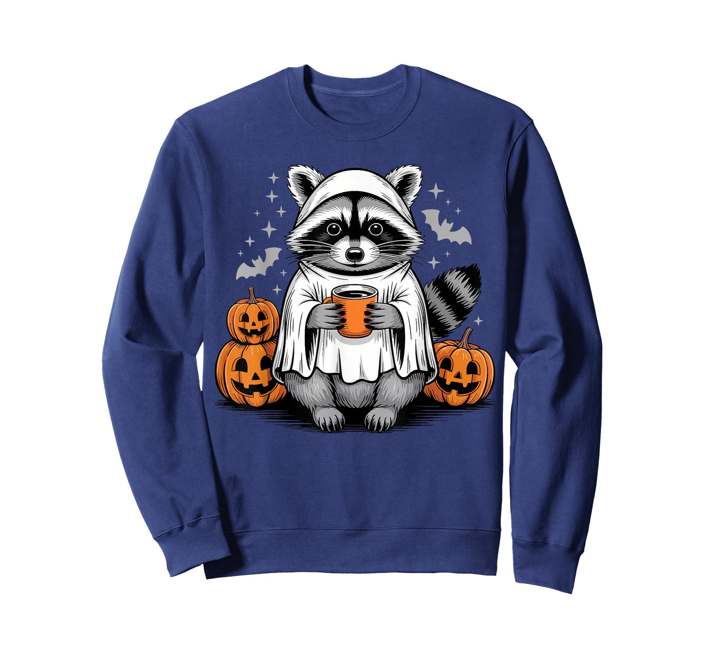 Cute Ghost Pumpkin Halloween Raccoon Costume Raccoon Lovers T-Shirt