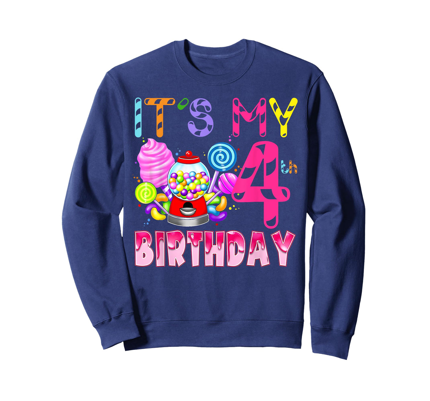 Its My 4th Birthday Candy Candyland Birthday Girl 4 Year Old T-Shirt