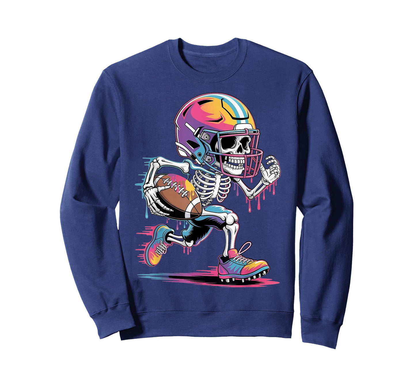 Halloween Skeleton Football Drip Dripping Boys Youth Kids T-Shirt