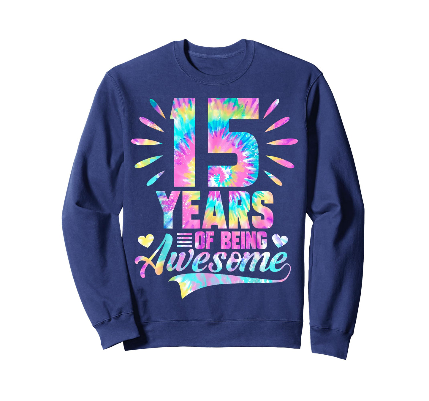 15th Birthday Gift Idea Tie-Dye 15 Year Of Being Awesome T-Shirt