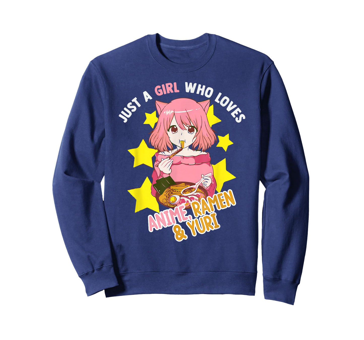 Just A Girl Who Loves Anime Ramen Yuri Lesbian Otaku Weeb T-Shirt