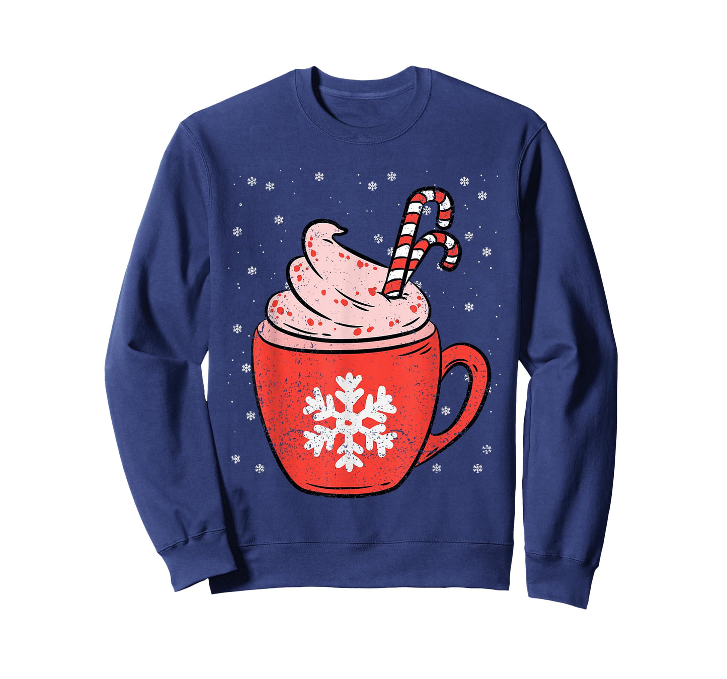 Coffee Candy Cane Christmas Pajama X-mas Snowflakes T-Shirt