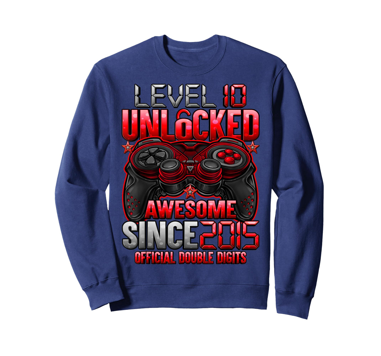 Official Double Digits Level 10 Unlocked 10th Birthday Boy T-Shirt