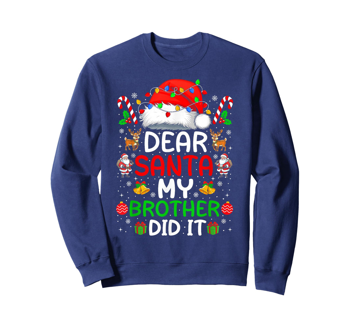 Dear Santa My Brother Did It Christmas Xmas Boys Girls Kids T-Shirt
