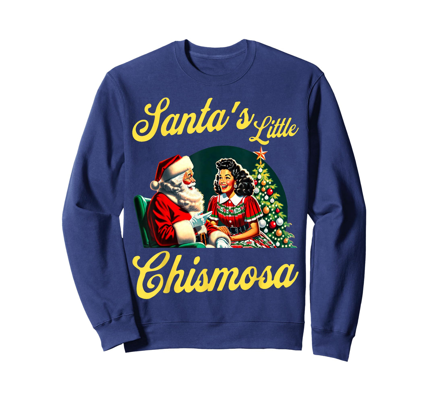 Vintage Funny Santa's Little Chismosa Latin Girls Christmas T-Shirt