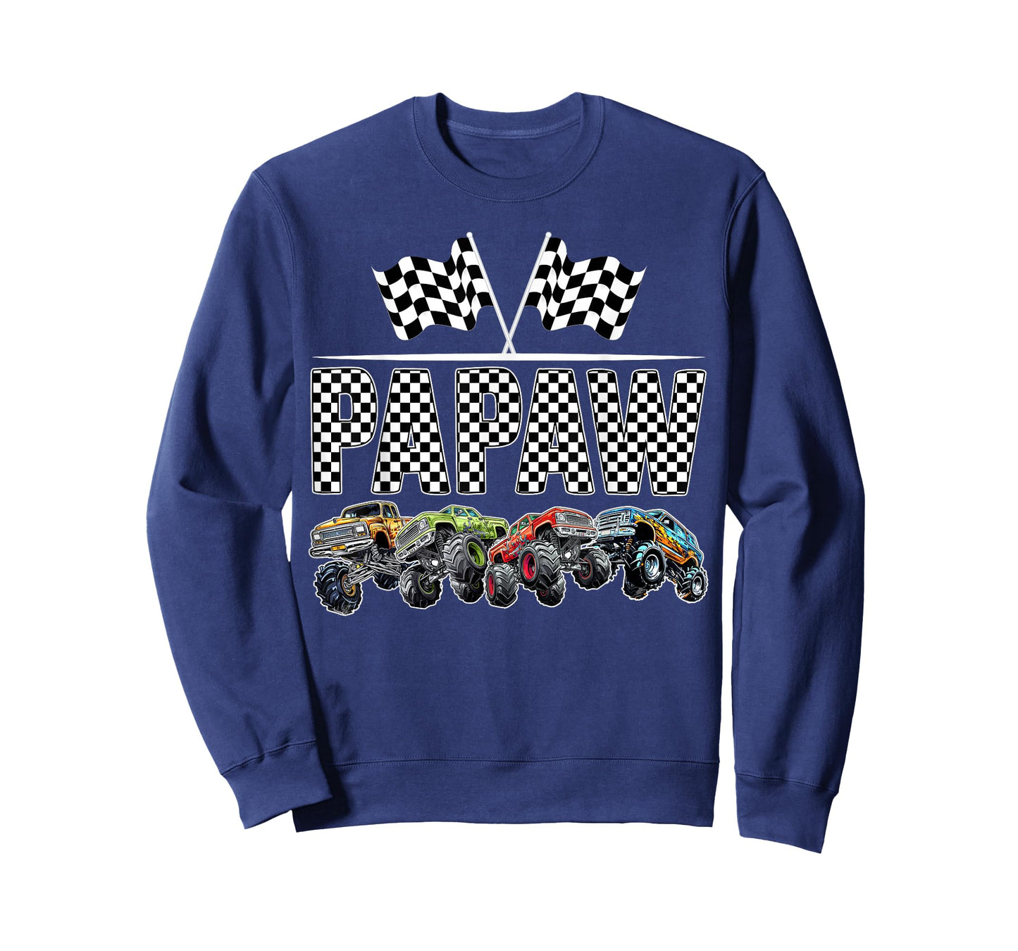 Papaw Retro Monster Truck Family Birthday Matching T-Shirt