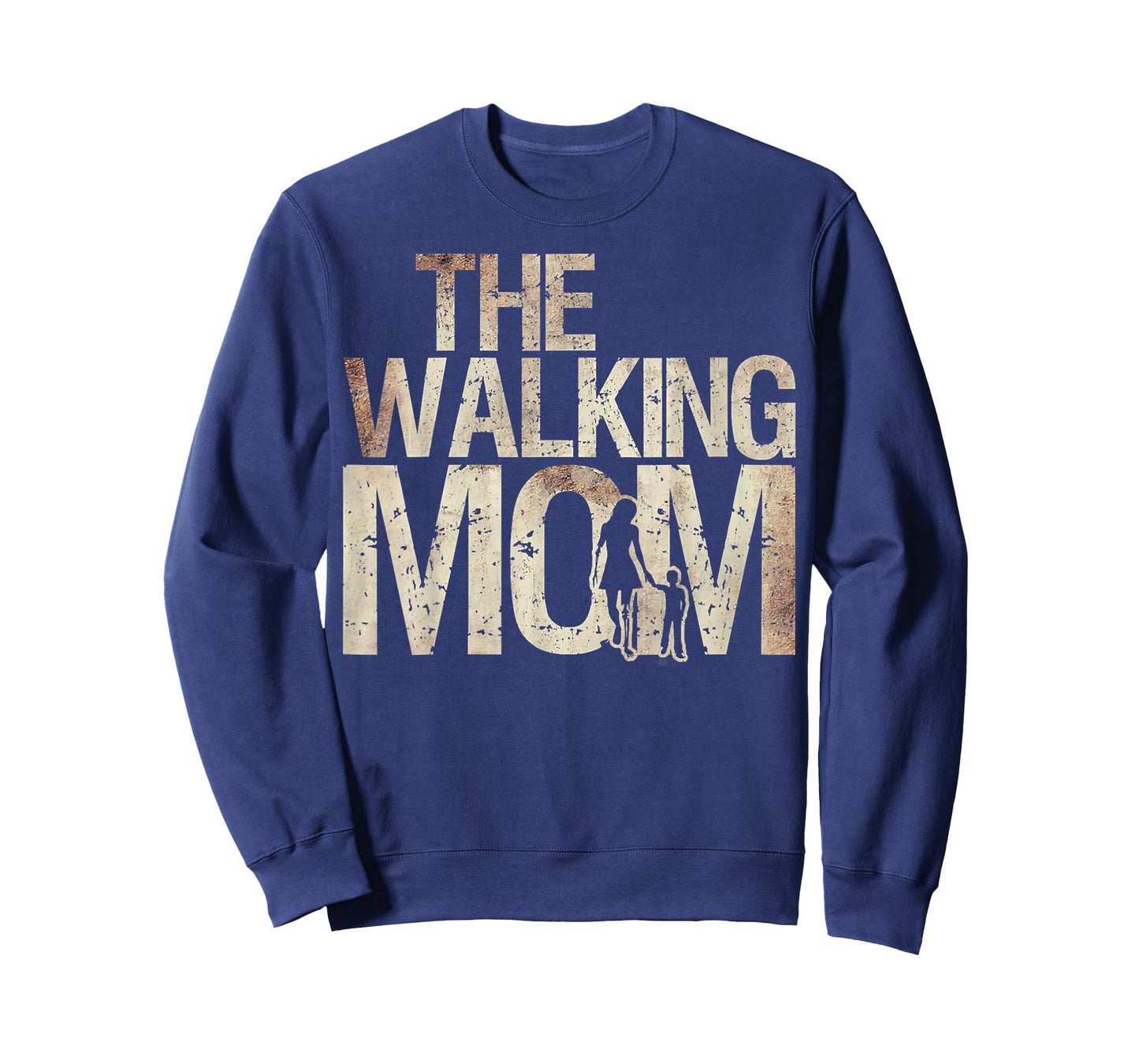Womens Walking Mom Zombie Woman And Kid Mother's Day tee T-Shirt