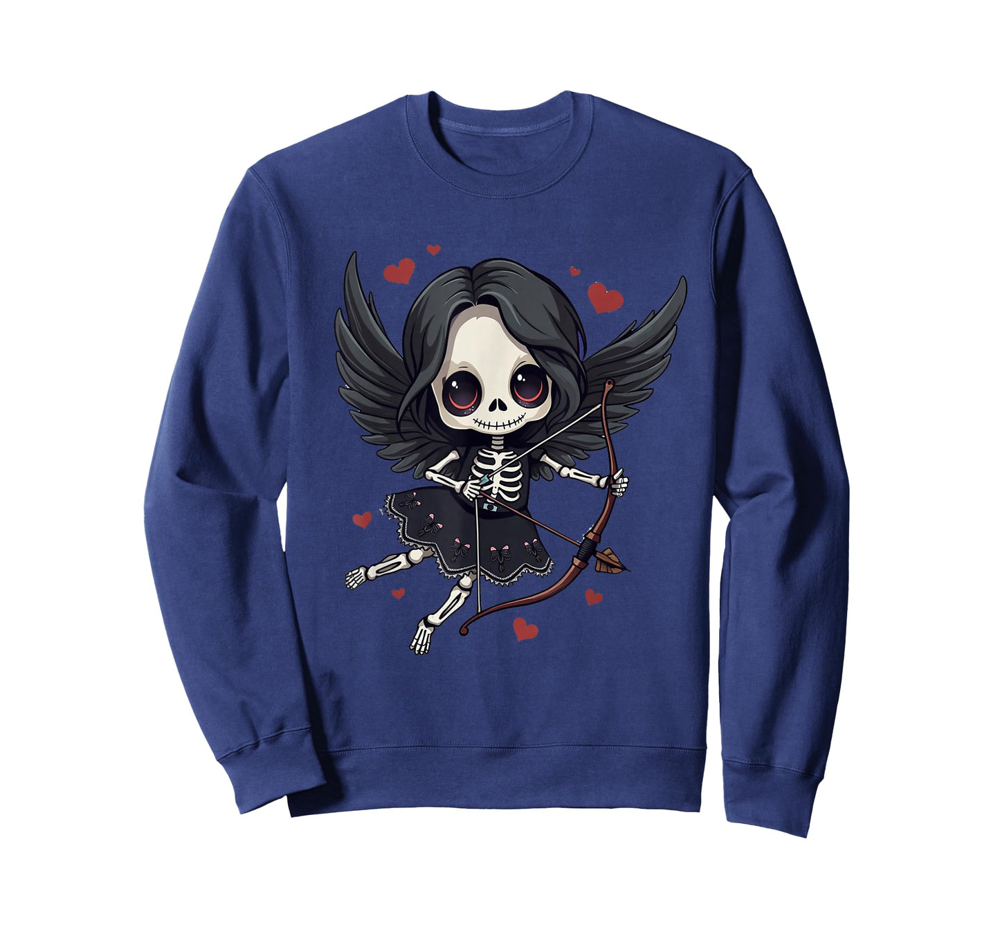 Gothic Anime Skeleton Cupid – Dark Valentine Kawaii Design T-Shirt