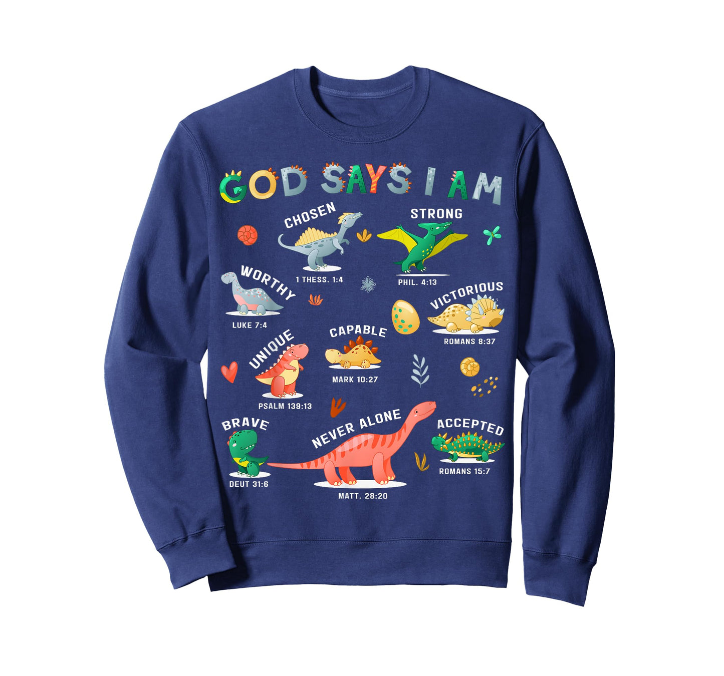 God Says I Am Dinosaur Funny Toddler Kids Bible Verse T-Shirt