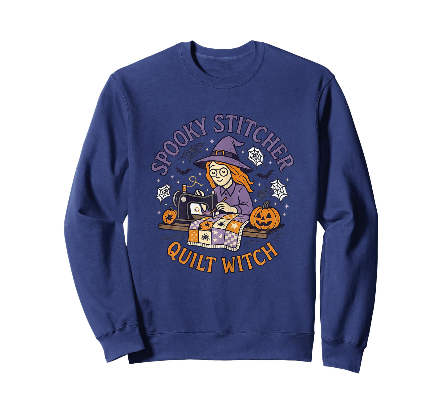 Spooky Stitcher Quilt Witch Halloween Funny Sewing Quilter T-Shirt