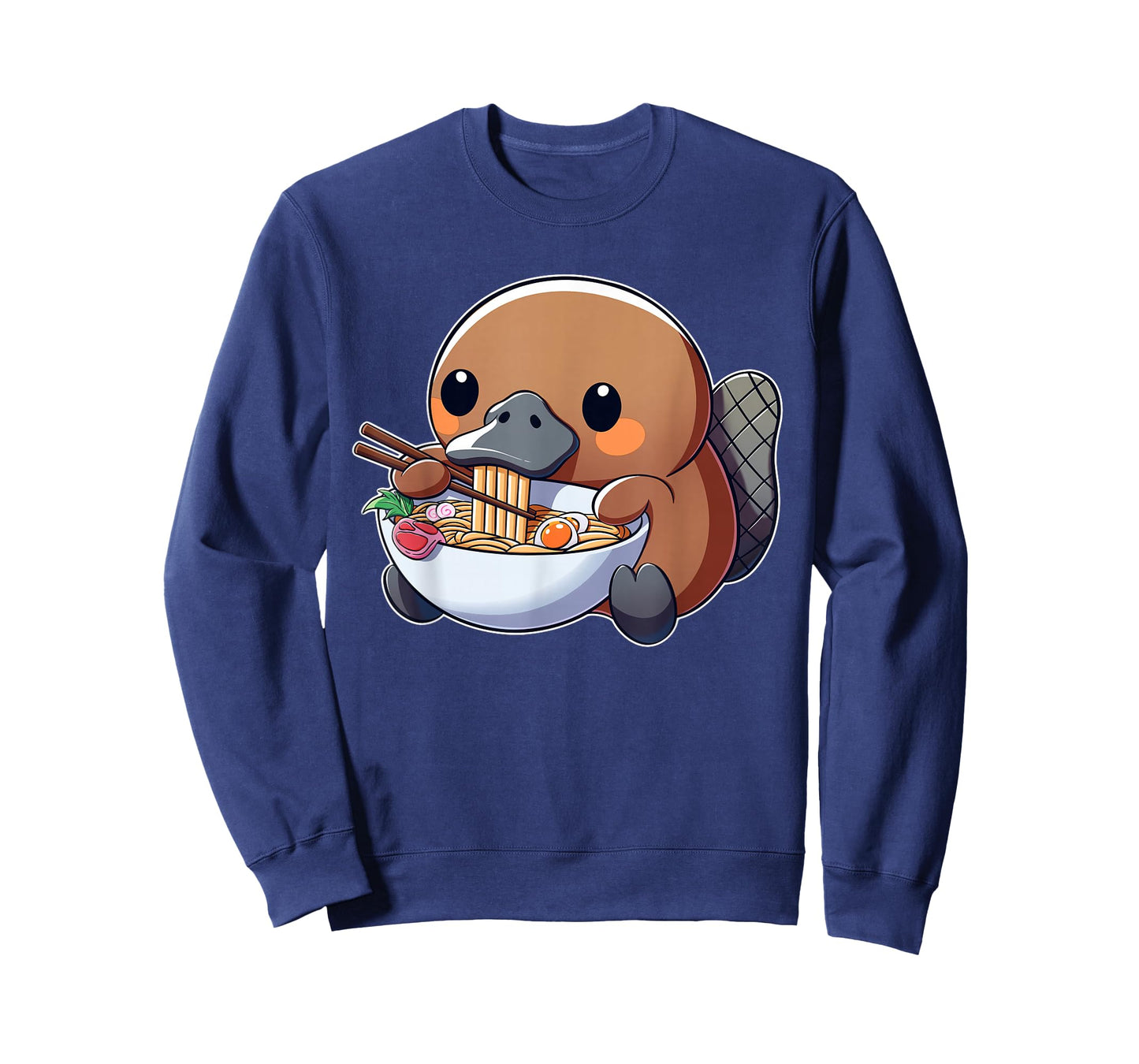 Cute Platypus Ramen Anime Kawaii Japanese Eating Noodle Kids T-Shirt