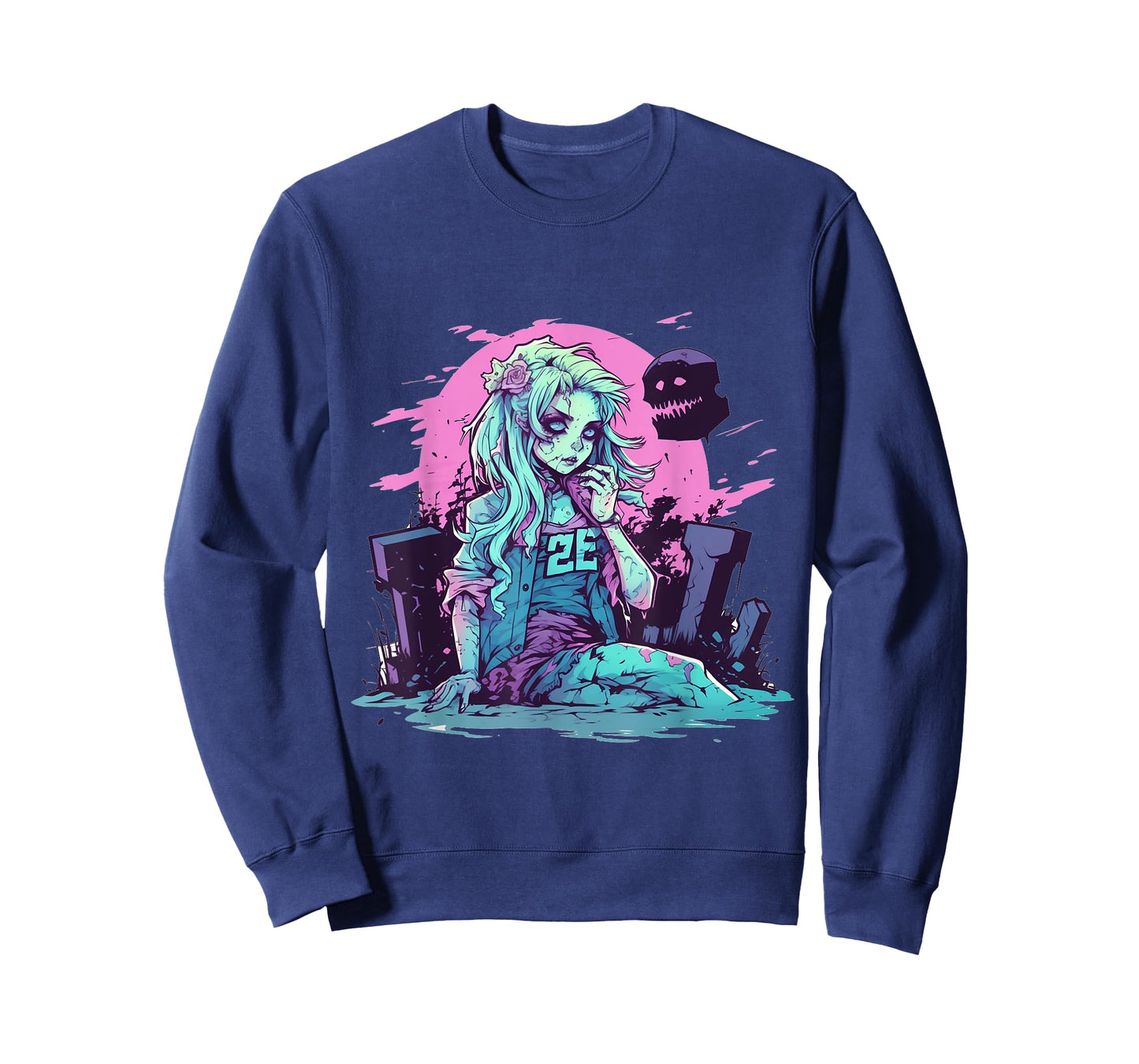 Anime Girl Zombie Halloween Costume Manga Otaku Women Kids T-Shirt