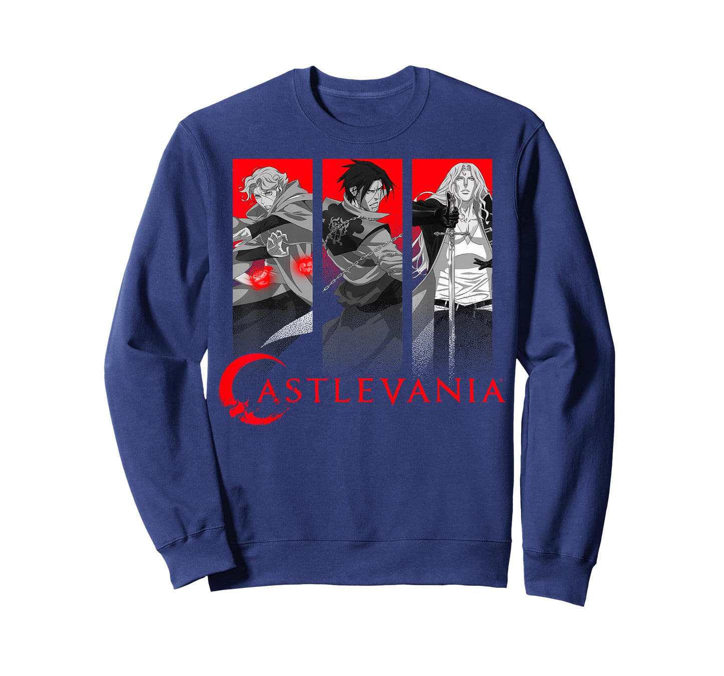 Castlevania Netflix T-Shirt, Men's Unisex Black Short Sleeve Crew Neck Classic Fit T-Shirt, Anime Themed Applique T-Shirt, Size Small