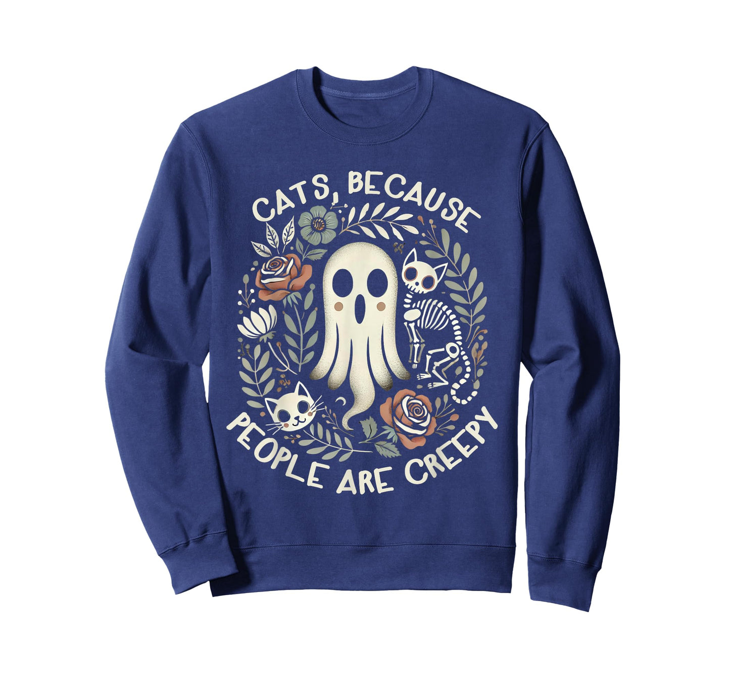 Retro Cats Because People Are Creepy Shirt Halloween T-Shirt