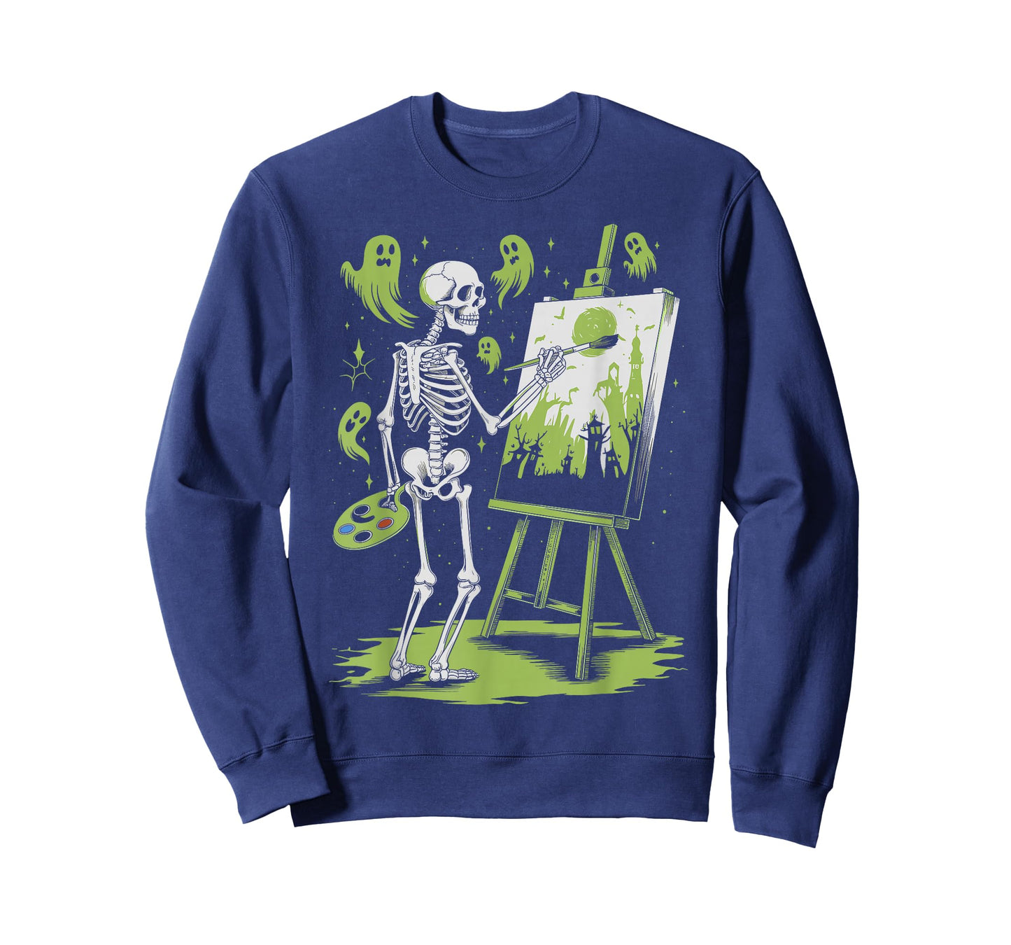 Skeleton Art Painting Lovers Spooky Halloween Artist Drawing T-Shirt