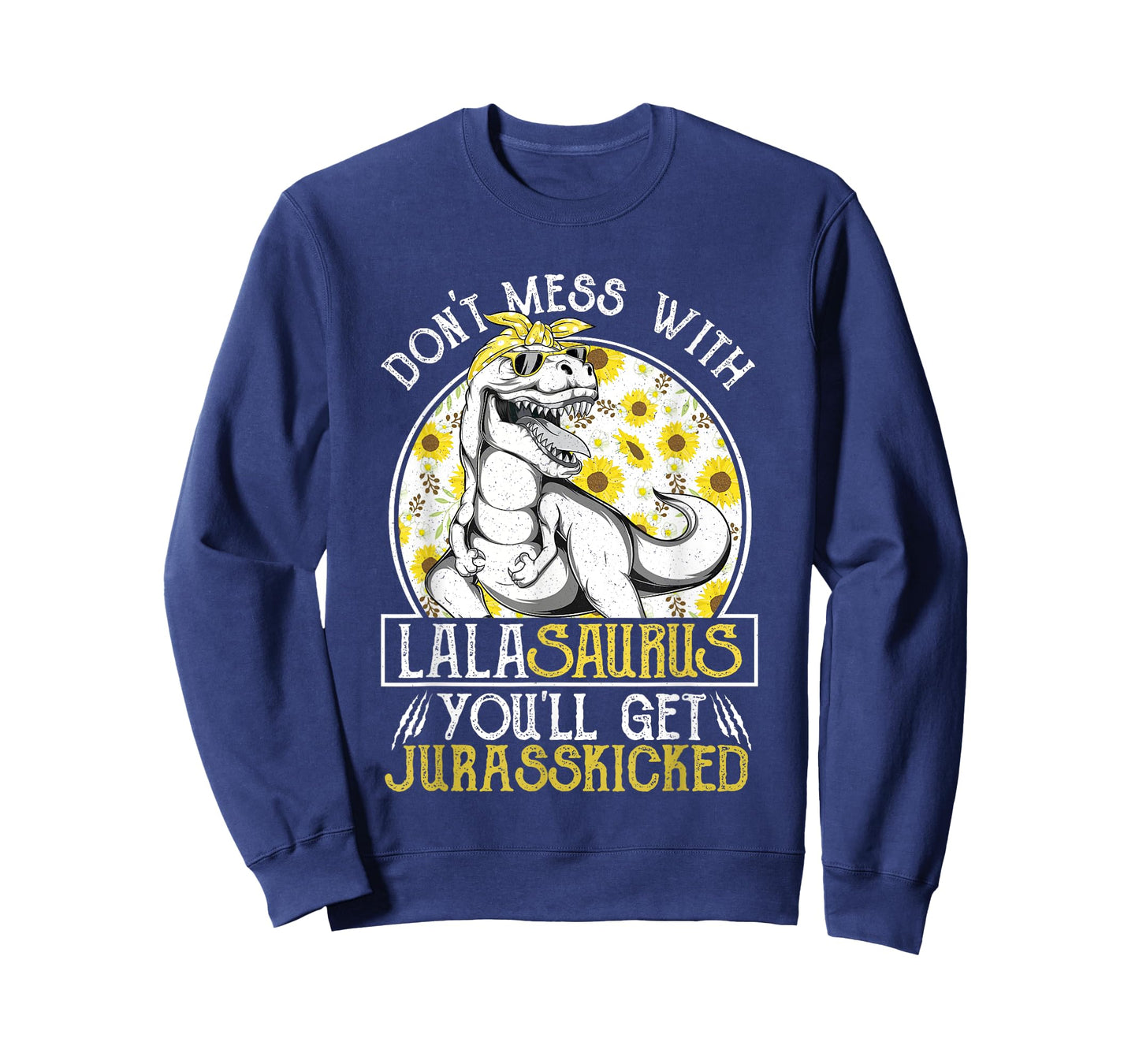Lala Saurus Jurasskicked Sunflower T Shirt, Grandma T Rex T-Shirt
