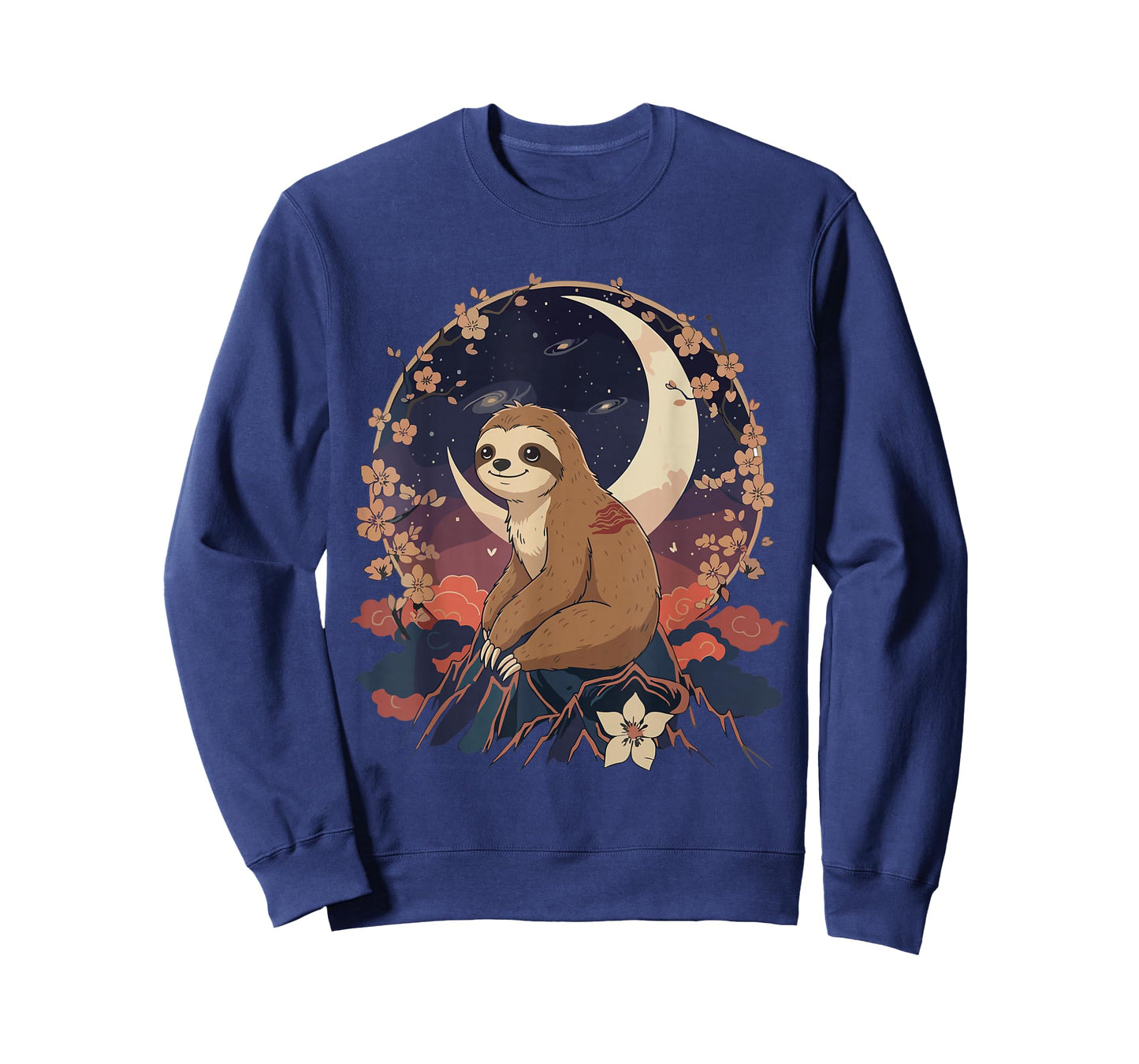 Kawaii Sloth Moon Japanese Anime T Shirts Men Women Kids T-Shirt