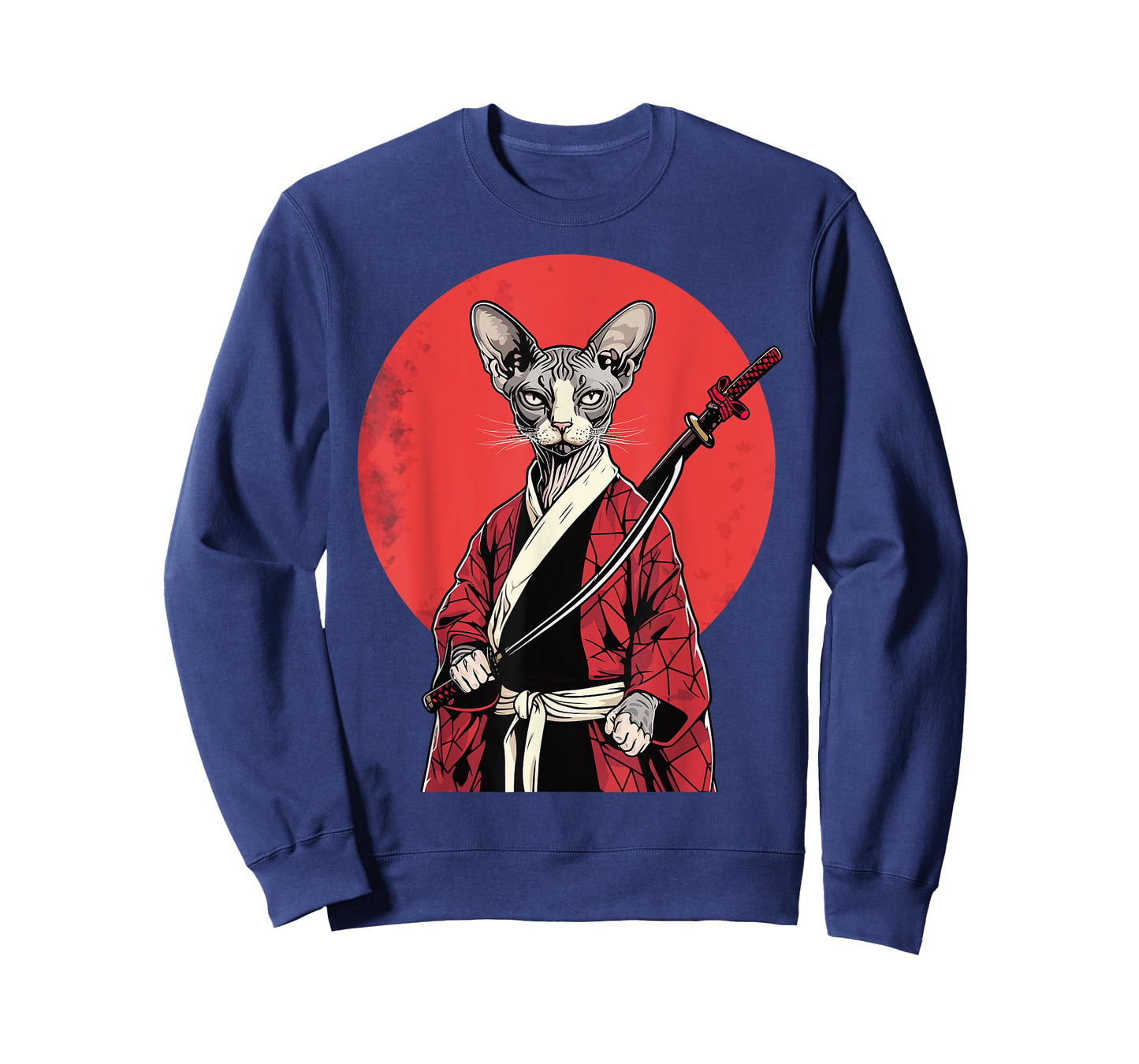 Samurai Cornish Rex Cat Japanese Kawaii Ninja Cat T-Shirt