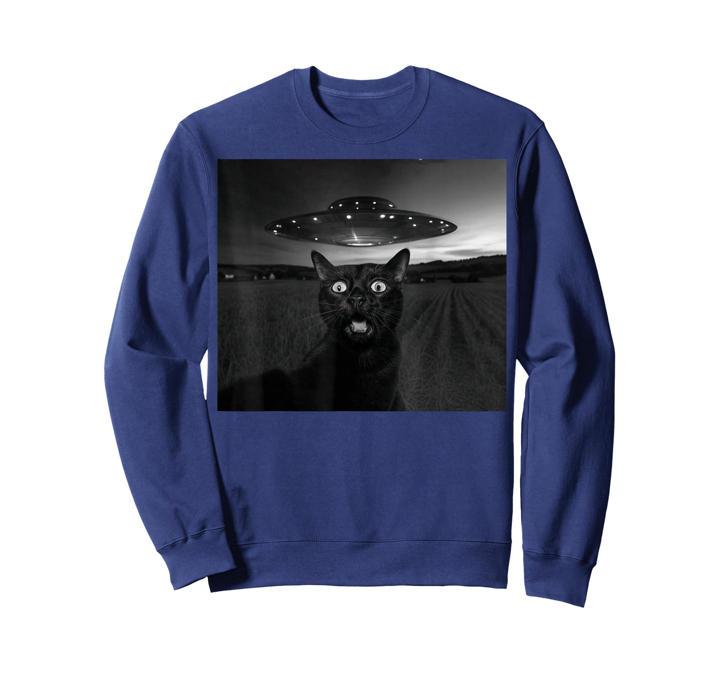 Cat Selfie With Alien UFO Funny Gifts For Men Women Boy Kid T-Shirt
