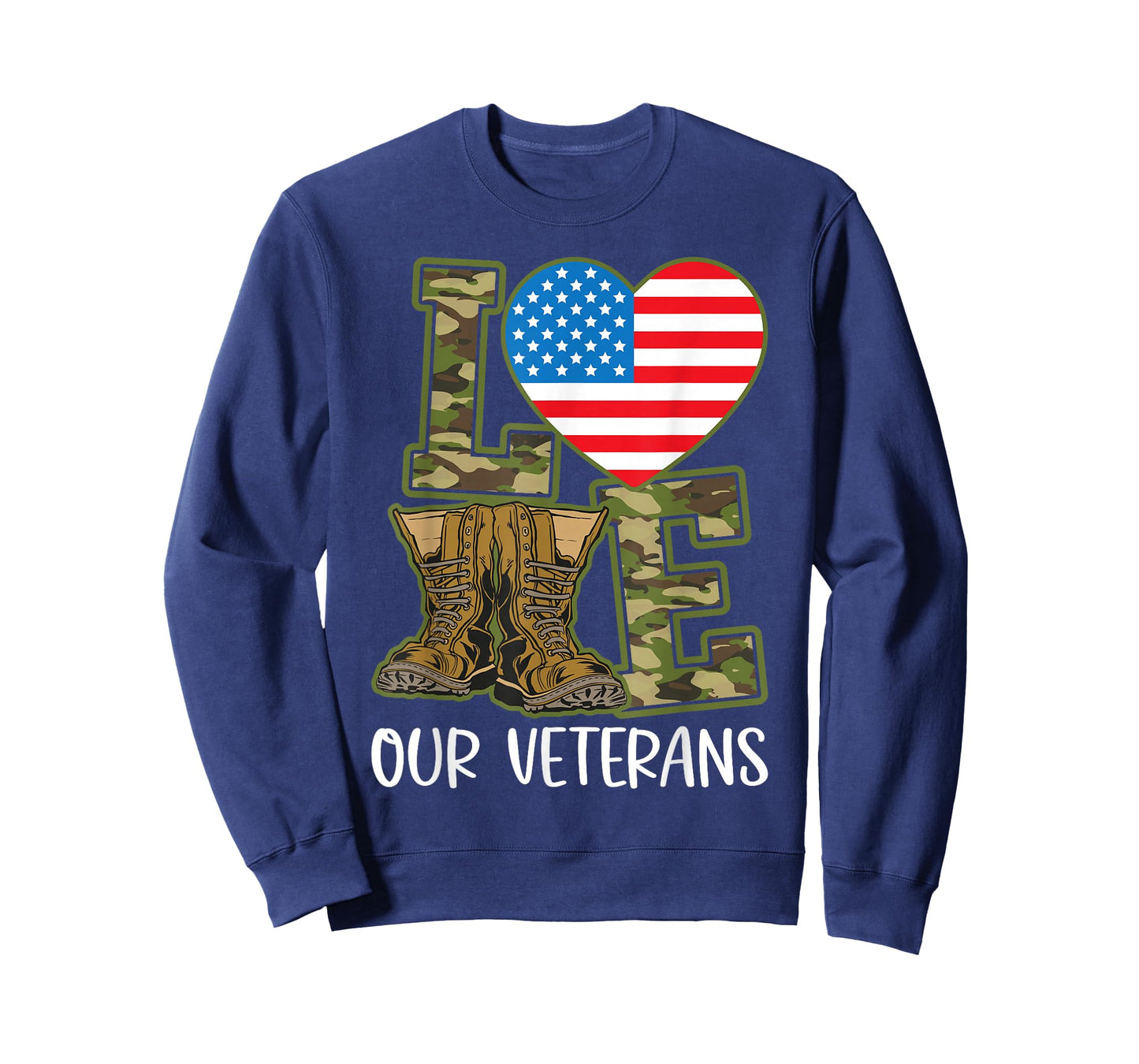 Love Our Veterans Day Proud Military US Flag T-Shirt