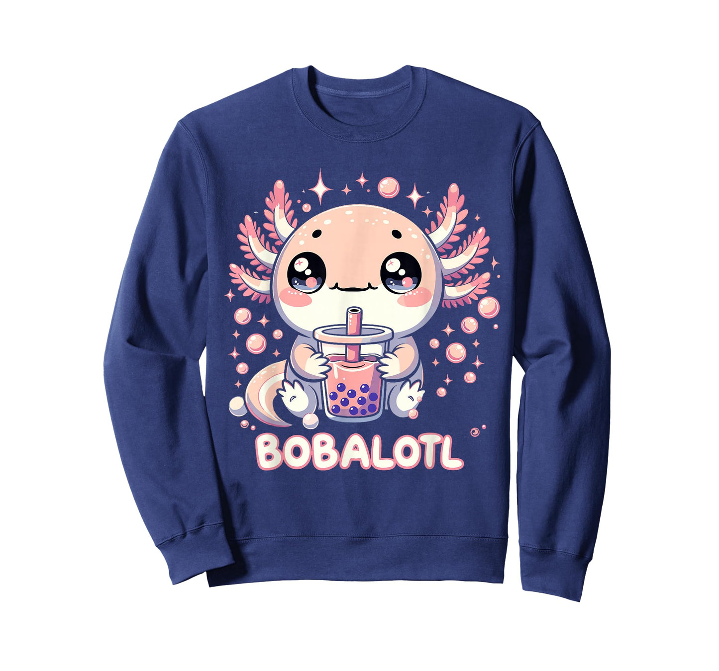 Axolotl Boba Tea Kawaii Anime Cute Kids Teen Girls T-Shirt